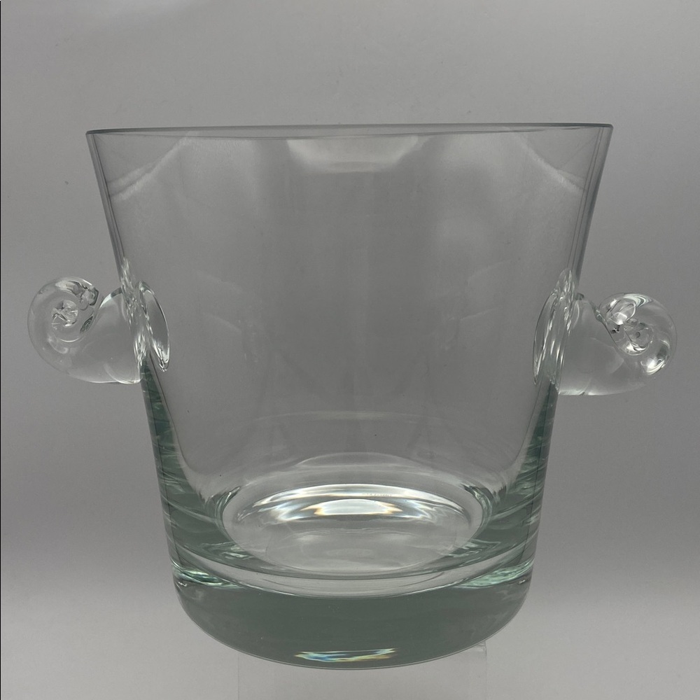 Tiffany & Co. Crystal Scroll Handle Ice Bucket